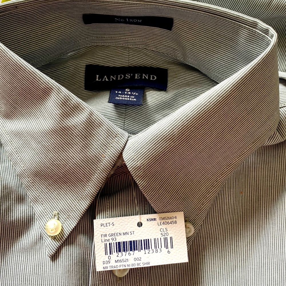 Lands’ End - Men’s Traditional Pinpoint No Iron Button Down Shirt